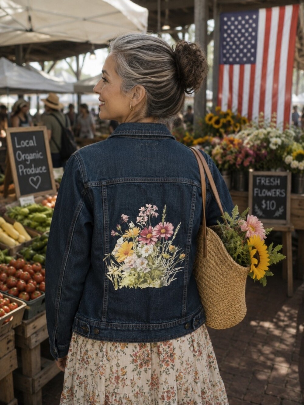 Upcycled | Old Navy | Women's M | Bird & Blossom | Boutique Style | Jean Jacket